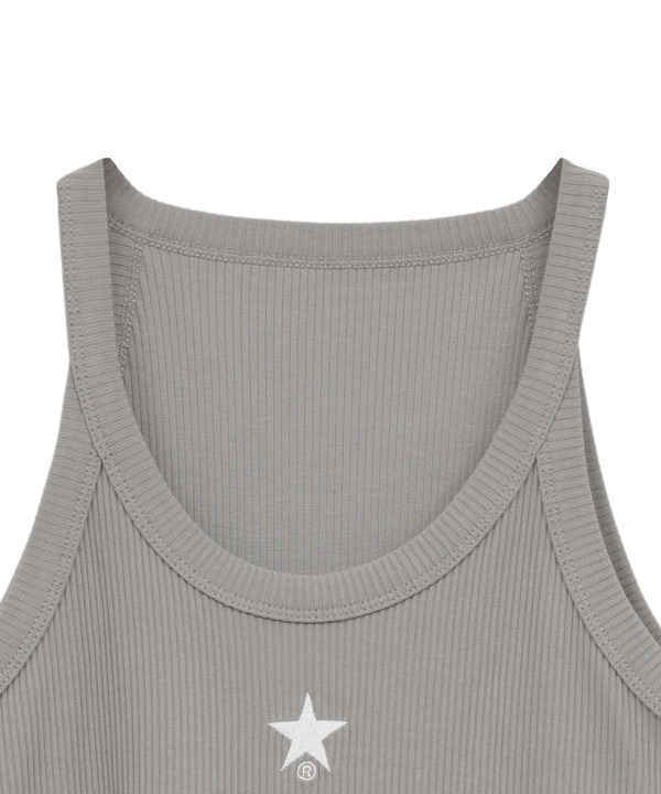 STAR★ ONEPOINT RIB HALTER NECK TANK TOP 詳細画像 8