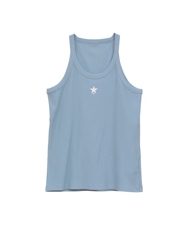 STAR★ ONEPOINT RIB HALTER NECK TANK TOP 詳細画像 ブルー 1