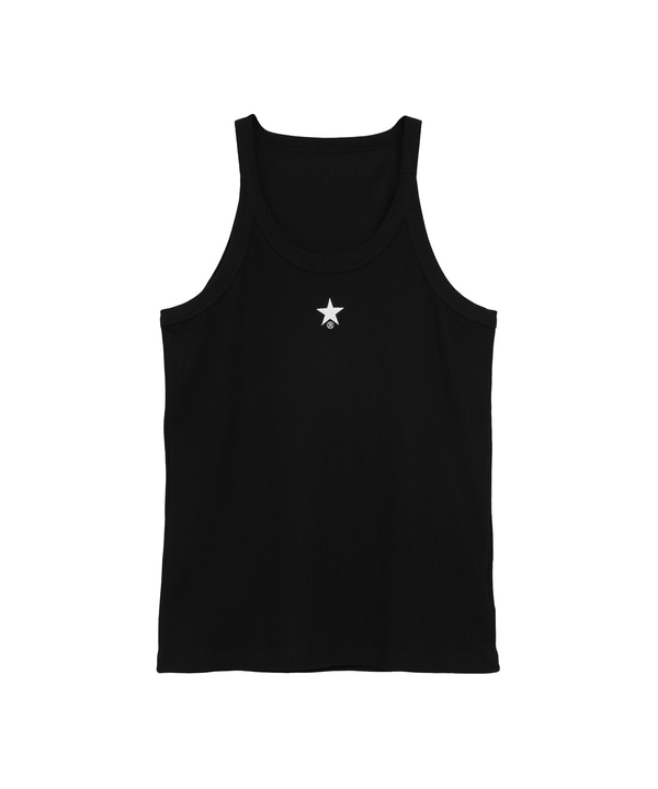 STAR★ ONEPOINT RIB HALTER NECK TANK TOP 詳細画像 ブラック 1
