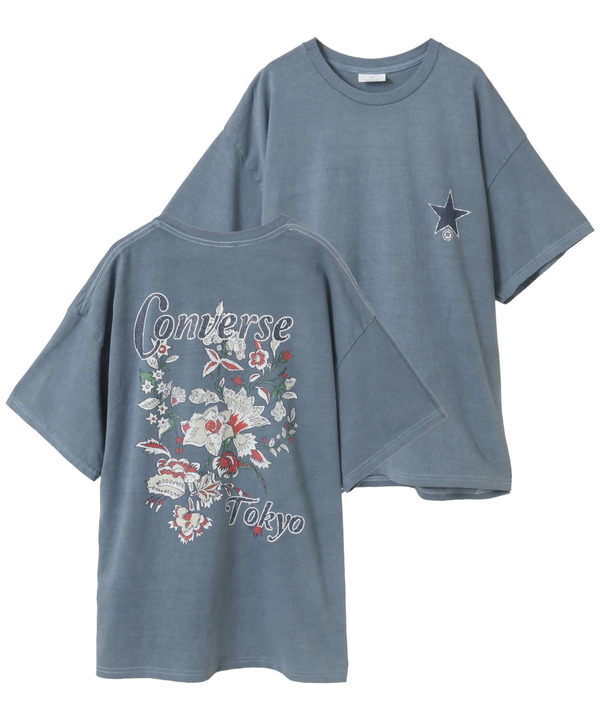 PIGMENT DYE FLOWER LOGO TEE 詳細画像 ブルー 1