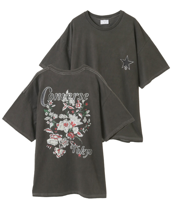 PIGMENT DYE FLOWER LOGO TEE 詳細画像 ブラック 1