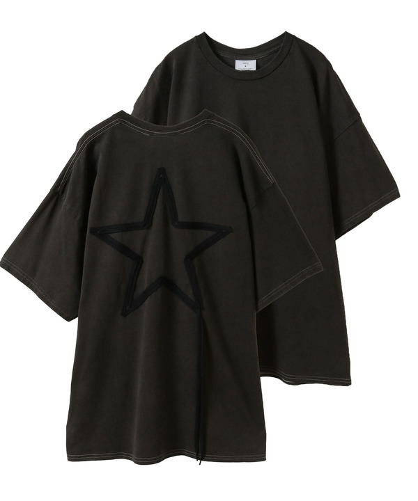 PIGMENT DYE SPINDLE STAR★ TEE 詳細画像 ブラック 1