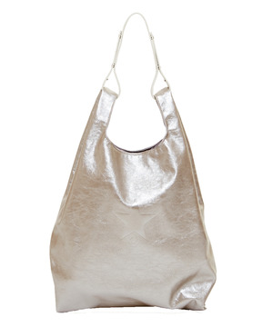 2WAY METALLIC SHOPPING TOTE BAG