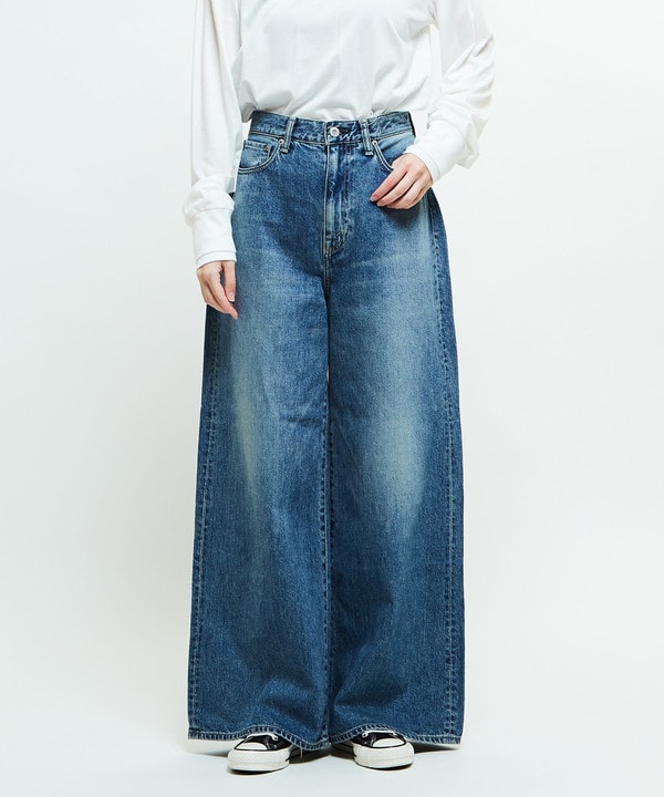 【KURO】WIDE DENIM PANTS LIGHT INDIGO (WOMEN'S) 詳細画像 6