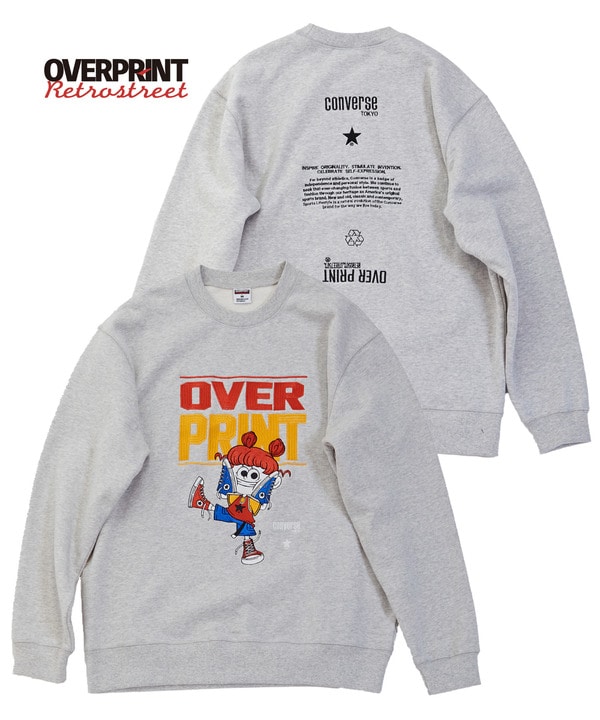 【over print】STREET GIRL SWEAT (ZERO ZERO HERO) 詳細画像 グレー 1