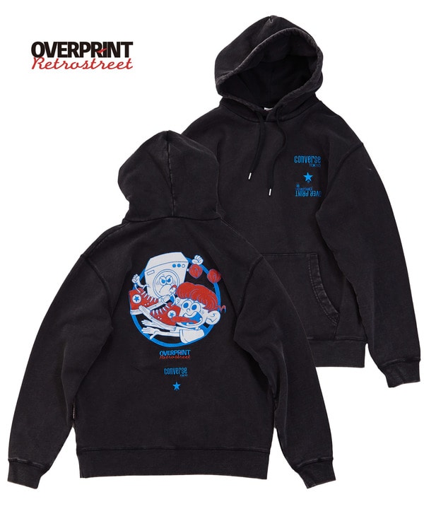 【over print】WASHING MACHINE HOODIE (ZERO ZERO HERO) 詳細画像 ブラック 1