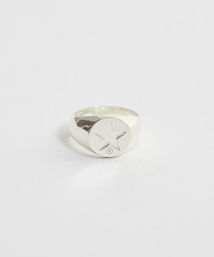 【SILVER925】ROUND STAR★ SIGNET RING