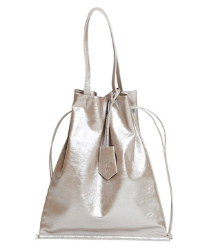 METALLIC GATHERED TOTE BAG