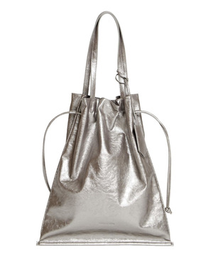 METALLIC GATHERED TOTE BAG