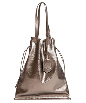 METALLIC GATHERED TOTE BAG