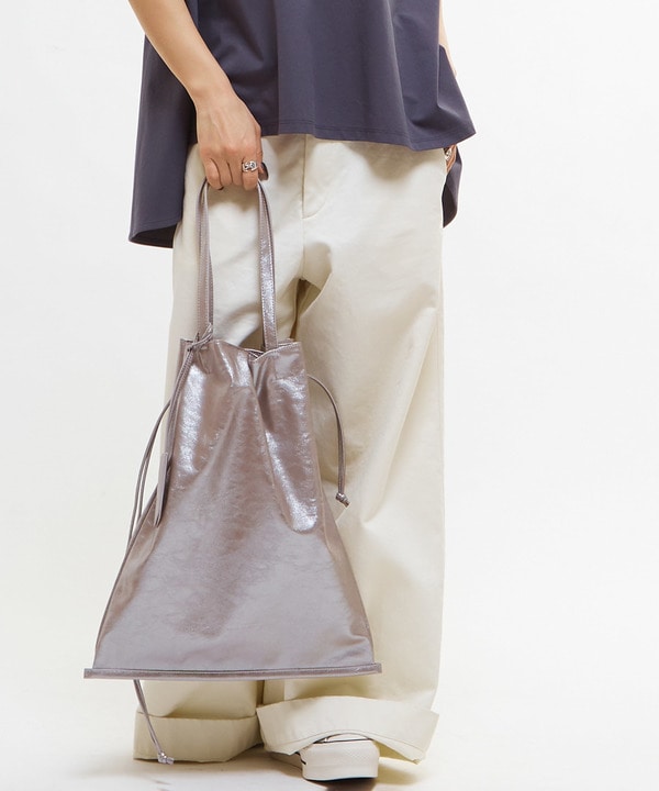 METALLIC GATHERED TOTE BAG 詳細画像 1