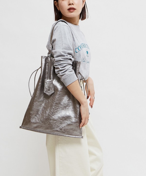 METALLIC GATHERED TOTE BAG 詳細画像 3