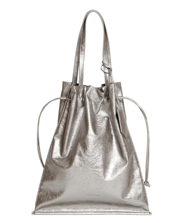 METALLIC GATHERED TOTE BAG 詳細画像 ブラック×シルバー 1