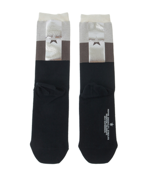 STAR FOIL PRINT COLOR BLOCK SOCKS