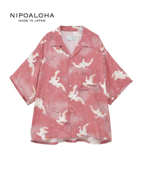 【NIPOALOHA】"朱鷺-TOKI" SHORT SLEEVE SHIRT 詳細画像 レッド 1