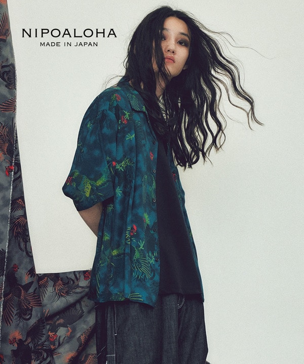 【NIPOALOHA】"軍鶏-SHAMO" SHORT SLEEVE SHIRT 詳細画像 ブルーグリーン 1