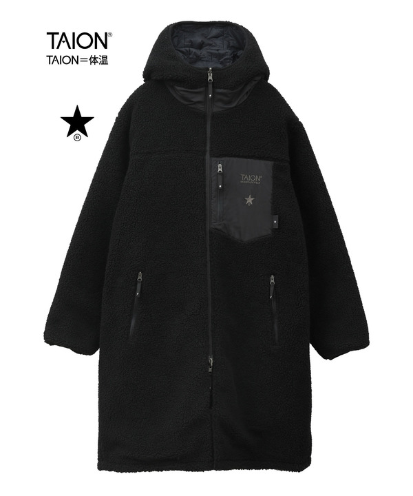 【TAION】MILITARY STAR★ QUILTING ＆ BOA REVERSIBLE COAT(UNISEX) 詳細画像 ブラック 1