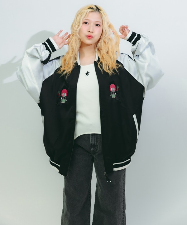 アニメ【ぼっち・ざ・ろっく！】【HUMAN ROBOT】「廣井きくり」OVERSIZE SOUVENIR JACKET(UNISEX) 詳細画像 8