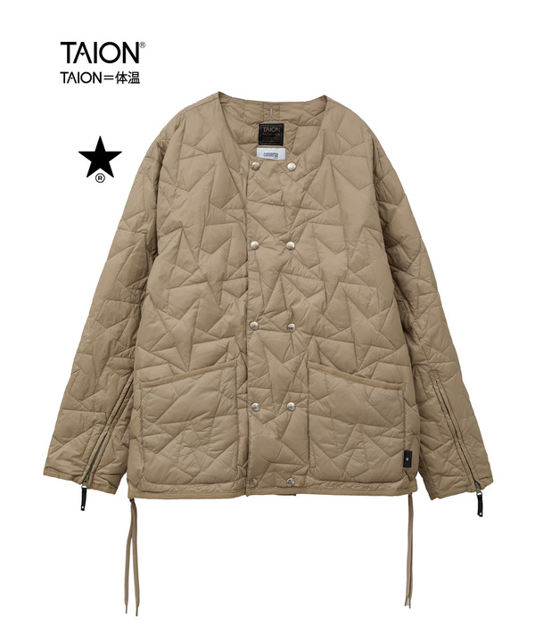 【TAION】MILITARY STAR★ QUILTING JACKET(UNISEX) 詳細画像 ベージュ 1
