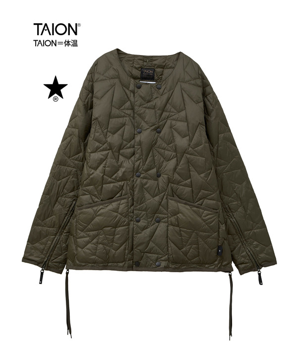 【TAION】MILITARY STAR★ QUILTING JACKET(UNISEX) 詳細画像 オリーブ 1