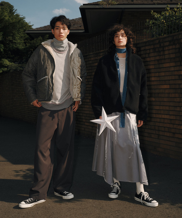 【TAION】MILITARY STAR★ QUILTING ＆ BOA REVERSIBLE STAND JACKET(UNISEX) 詳細画像 1