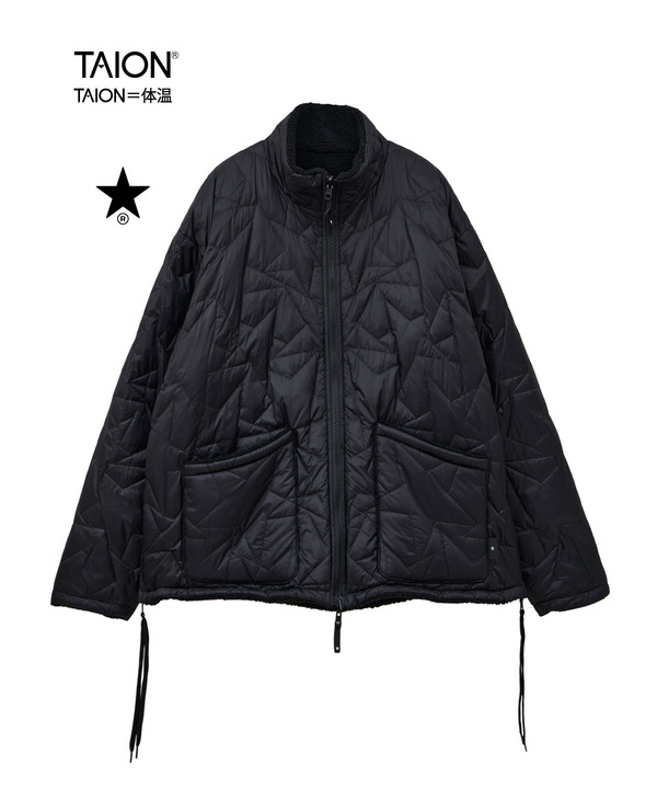 【TAION】MILITARY STAR★ QUILTING ＆ BOA REVERSIBLE STAND JACKET(UNISEX) 詳細画像 ブラック 1