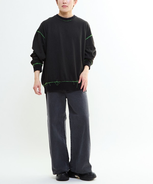 くうです KURO】WIDE DENIM PANTS / GREY｜CONVERSE TOKYO (コンバース