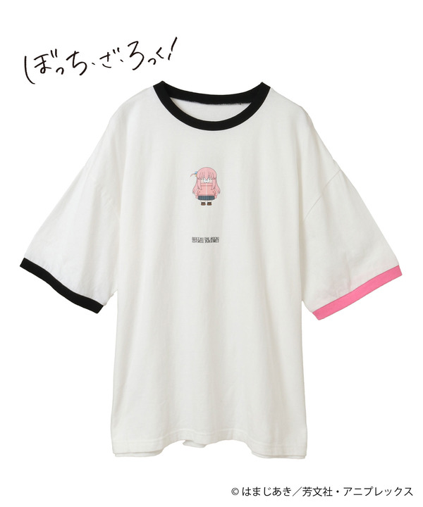アニメ【ぼっち・ざ・ろっく！】【HUMAN ROBOT】GRAPHIC RINGER TEE 詳細画像 ピンク 1