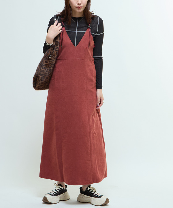 PEACH POPLIN CAMISOLE DRESS 詳細画像 1