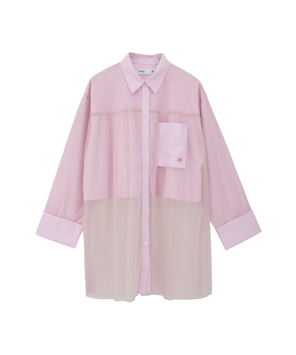 TULLE LAYERED SHIRT 詳細画像 ピンク 1