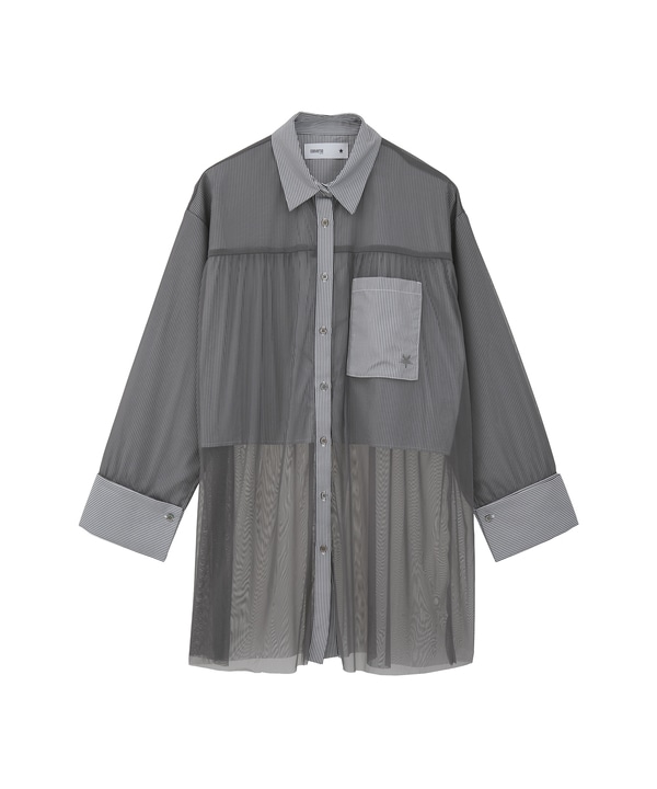 TULLE LAYERED SHIRT 詳細画像 ブラック 1