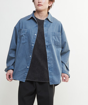ACID WASH STAR★ PATCH OVER SHIRT