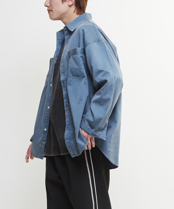 ACID WASH STAR★ PATCH OVER SHIRT 詳細画像 2