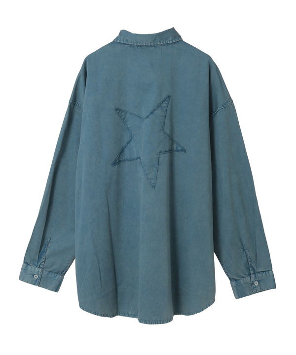 ACID WASH STAR★ PATCH OVER SHIRT 詳細画像 5
