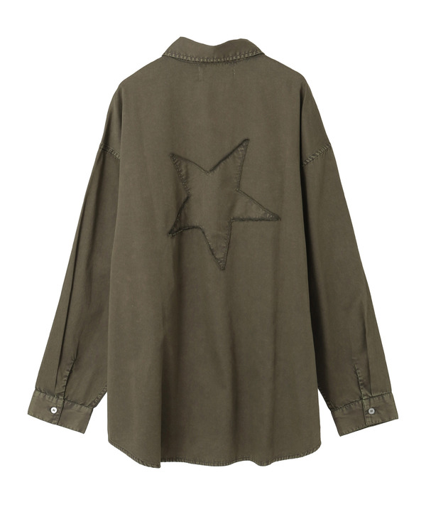 ACID WASH STAR★ PATCH OVER SHIRT 詳細画像 9
