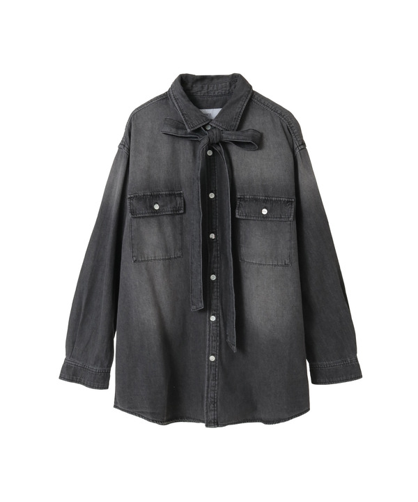 BOWTIE DENIM SHIRT 詳細画像 ブラック 1