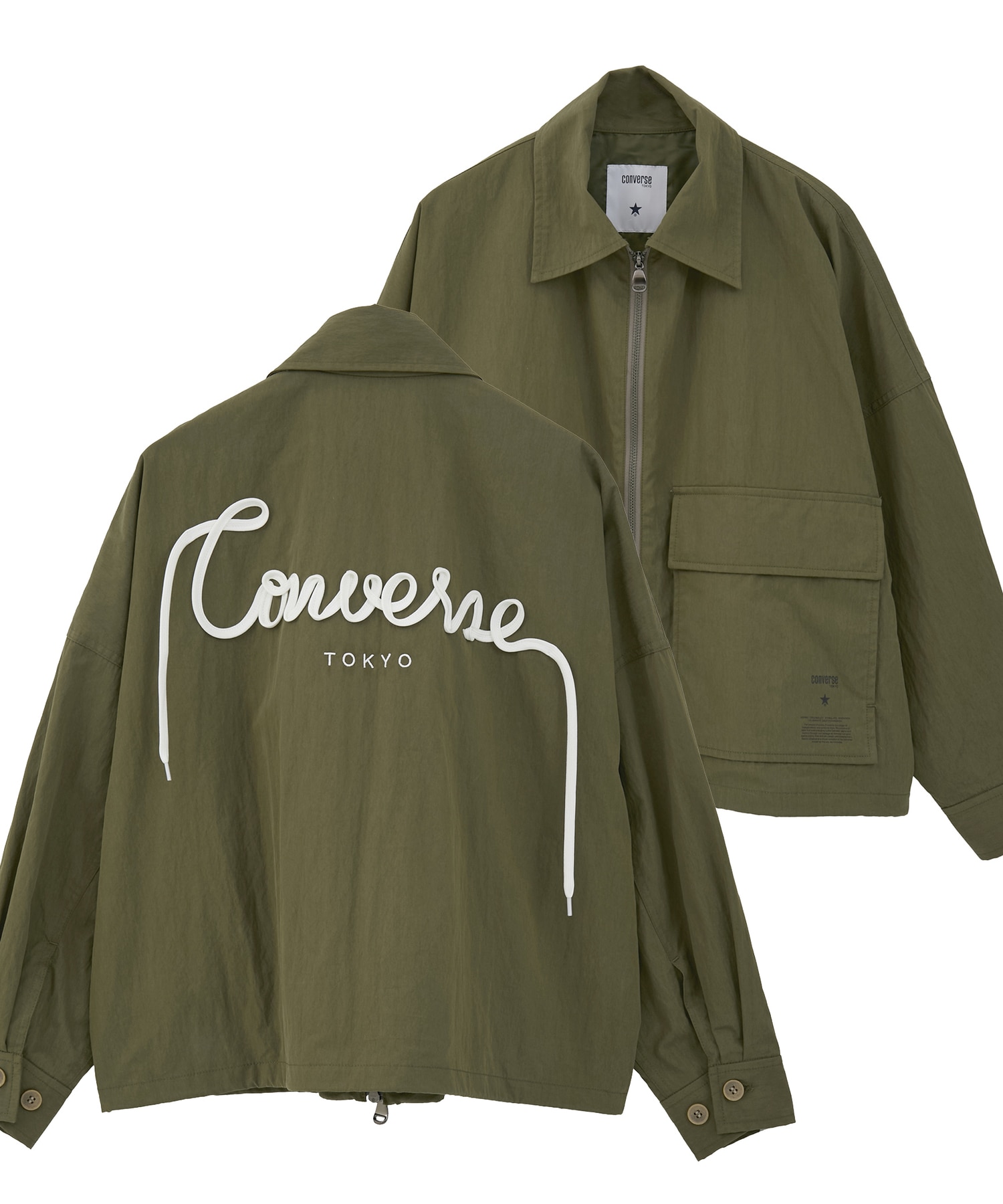 BACK SPINDLE LOGO MILITARY SHIRT JACKET｜CONVERSE TOKYO