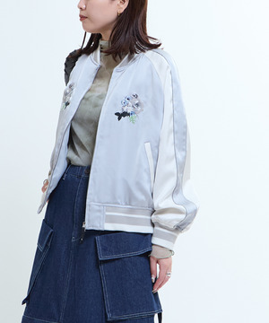 SATIN SHORT SOUVENIR JACKET