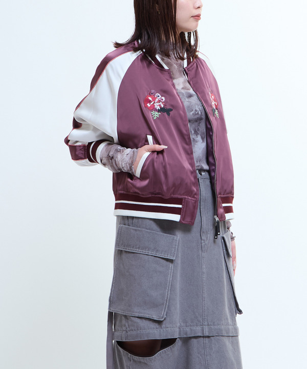 SATIN SHORT SOUVENIR JACKET 詳細画像 1