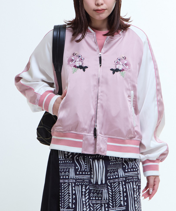 SATIN SHORT SOUVENIR JACKET 詳細画像 ピンク 1