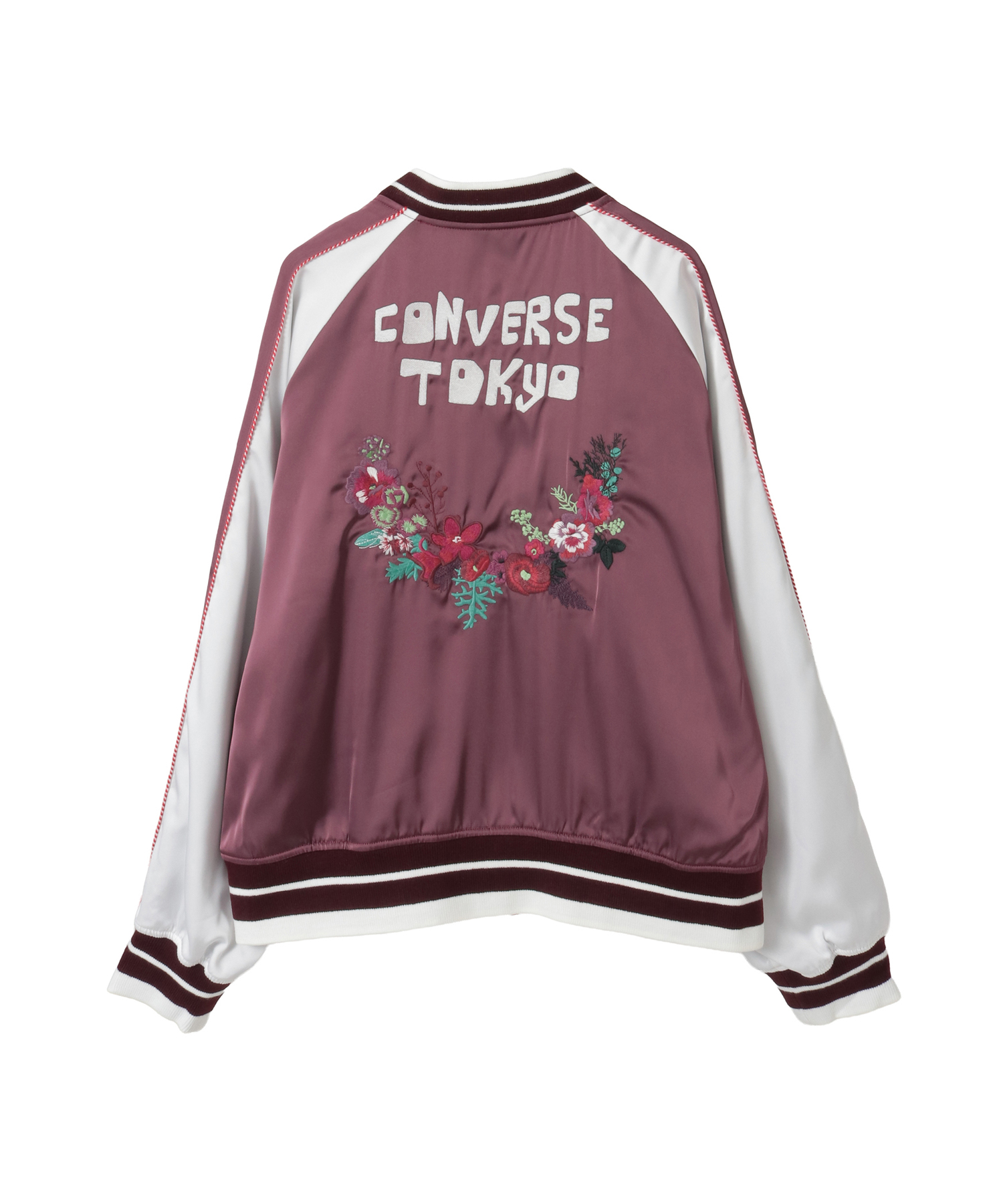 CONVERSE TOKYO 刺繍 スカジャン グリーン SATIN OVERSIZE SOUVENIR JACKET｜CONVERSE TOKYO (コンバース
