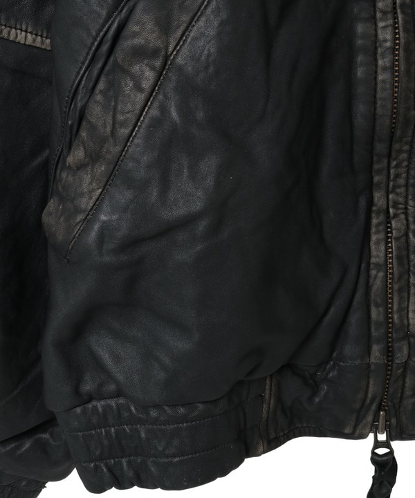VINTAGELIKE SHEEP LEATHER ZIP BLOUSON 詳細画像 10