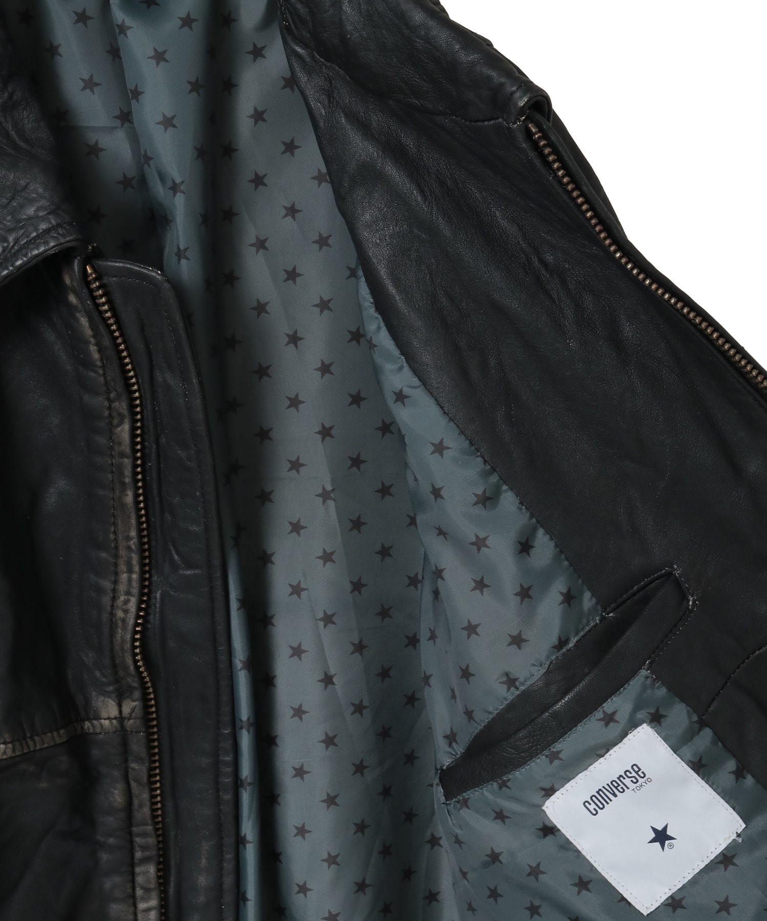 converse tokyo レザーブルゾン VINTAGELIKE SHEEP LEATHER ZIP BLOUSON｜CONVERSE TOKYO