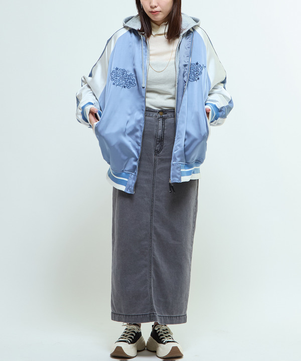 SATIN OVERSIZE SOUVENIR JACKET 詳細画像 1