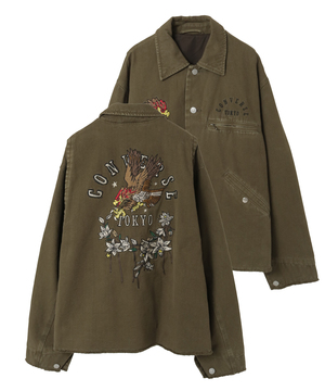 PIGMENT DYE EMBROIDERY DETROIT JACKET