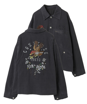 PIGMENT DYE EMBROIDERY DETROIT JACKET