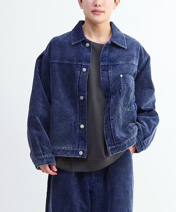 【NAVY SERIES】CORDUROY WASHED TRUCKER JACKET (SET-UP) 詳細画像 1