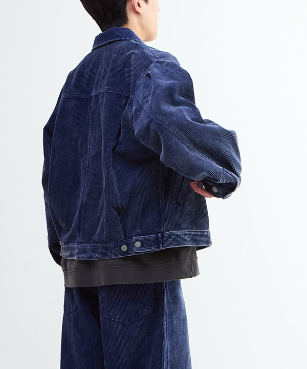 【NAVY SERIES】CORDUROY WASHED TRUCKER JACKET (SET-UP) 詳細画像 4