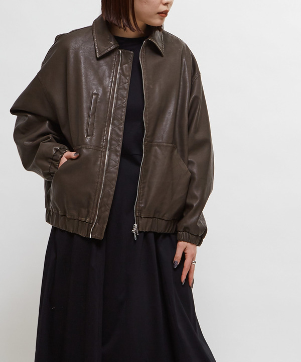 【HL】VINTAGE SYNTHETIC LEATHER BLOUSON 詳細画像 6