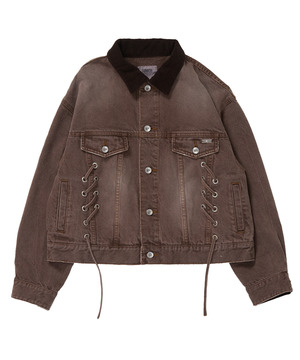 【HL】LACE-UP DENIM JACKET WASHED (SET-UP)